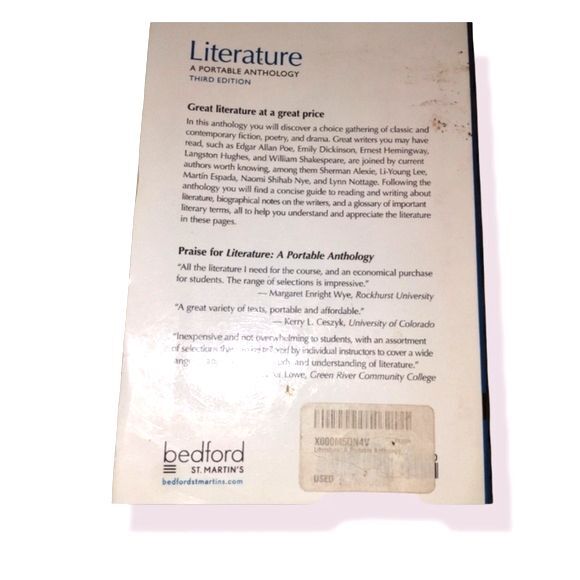 " Literature A Portable Anthology" Textbook - Picture 2 of 2